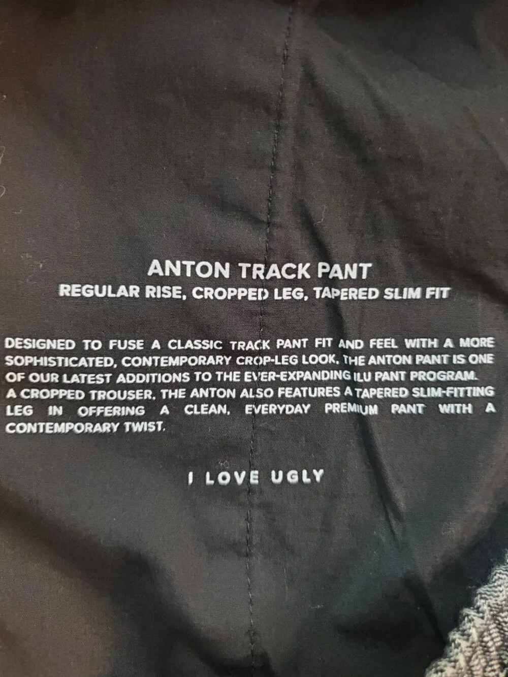 I LOVE UGLY SZ L Mens Anton Track Pant Black Check Plaid Crop-Leg